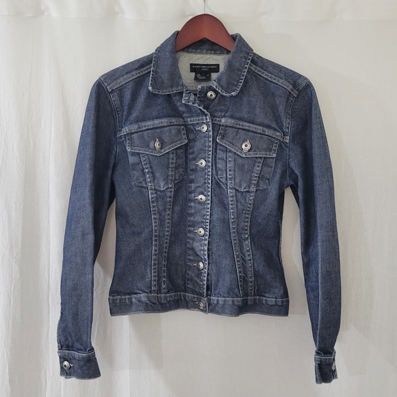French Connection Blue Grey Denim Jacket Women's Size M - Picture 1 of 8